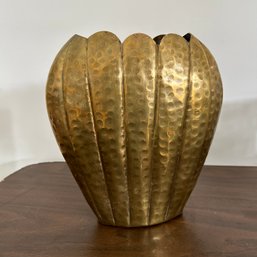 Brass Tone Metal Vase (garage)