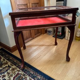 Glass & Wood Display Case With Red Bottom (Entry)