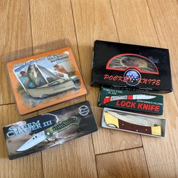 Four Assorted Pocket Knives Including Bill Dance Outdoors (LR)