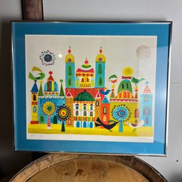 WOW! Judith Bledsoe SIGNED 'pink Sun' Framed Original Limited-edition Lithograph (bsmt)