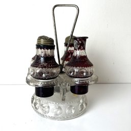 Vintage Castor Cruet Caddy Set (jD)