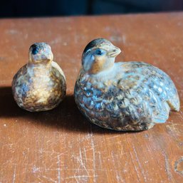 Pair Of Tiny Ceramic Quails (DR Closet)