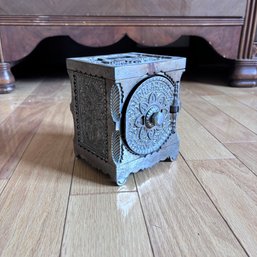 Antique Nickel Plated Buglarproof House Safe * See Note  (LR)