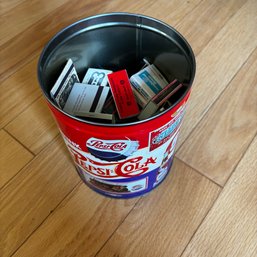 Vintage Tin With A Cool Mix Of Matches  (LR)