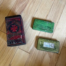 Charming Trio Of Antique Tins  (LR)