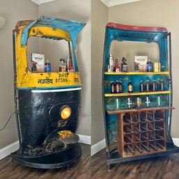 Amazing Authentic TUK TUK Repurposed As Bar, Working Headlight! (GR)