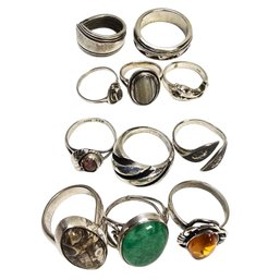 Sterling Silver And Stone Rings