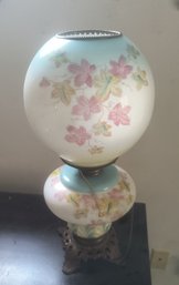 Antique Gone With The Wind Lamp Electrified