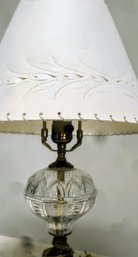 Vintage Marble Base Pressed Glass Lamp