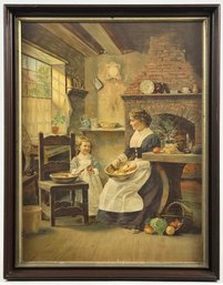 Antique Print Of A Mother And Child