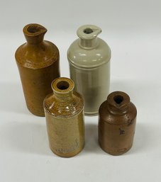 4 Antique Stoneware Inks / Bottles