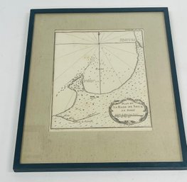 Small 18th Century Map Framed Military Fort