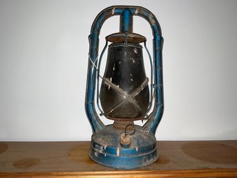 Deitz Monarch Kerosene Lantern Blue