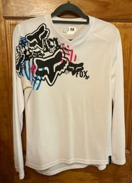 Boy's Fox Motocross Motorsports Racing Jersey - White - Medium