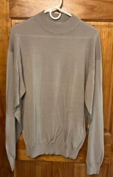 Men's Pronto Uomo Silk Sweater Mock Turtleneck - Grey - Medium