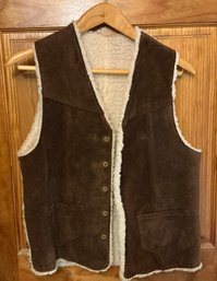 Men's Sheepskin Vest - Brown - Size 38