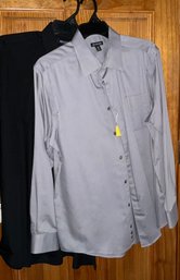 2 Men's Dress Shirts - Black & Grey