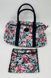 Vintage Avon Floral Tote With Accessory Bag
