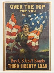 Original WWI 1918 Era U.S. Bonds Poster