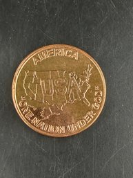 One AVDP Ounce .999 Fine Copper Round USA