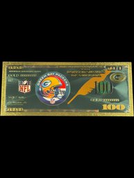 Collectible Green Bay Packers Gold Foiled Bill