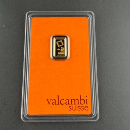 Valcambi Suisse 1/2 Gram 999.9 Fine Gold Bar