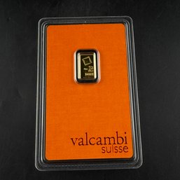 Valcambi Suisse 1/2 Gram 999.9 Fine Gold Bar