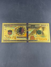 Collectible Washington Redskins Gold Foiled Bill