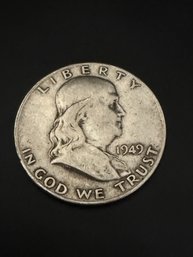 1949-D Ben Franklin Silver Half Dollar