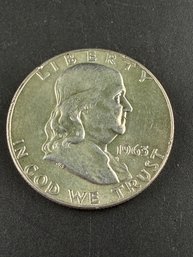 1963 Ben Franklin Silver Half Dollar