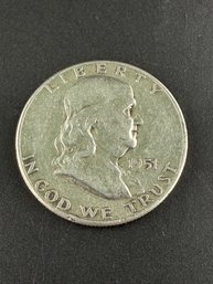 1951 Ben Franklin Silver Half Dollar