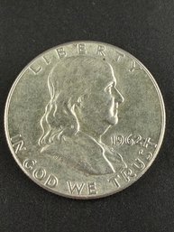1962 Ben Franklin Silver Half Dollar