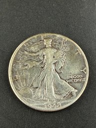 1942  Walking Liberty Silver Half Dollar