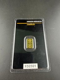 Argor-Heraeus 1 Gram 999.9 Fine Gold Bar Carded