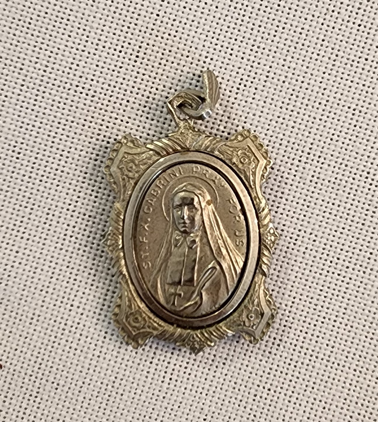 VINTAGE ST FRANCIS XAVIER CABRINI PENDANT-MADE IN ITALY #14580 ...