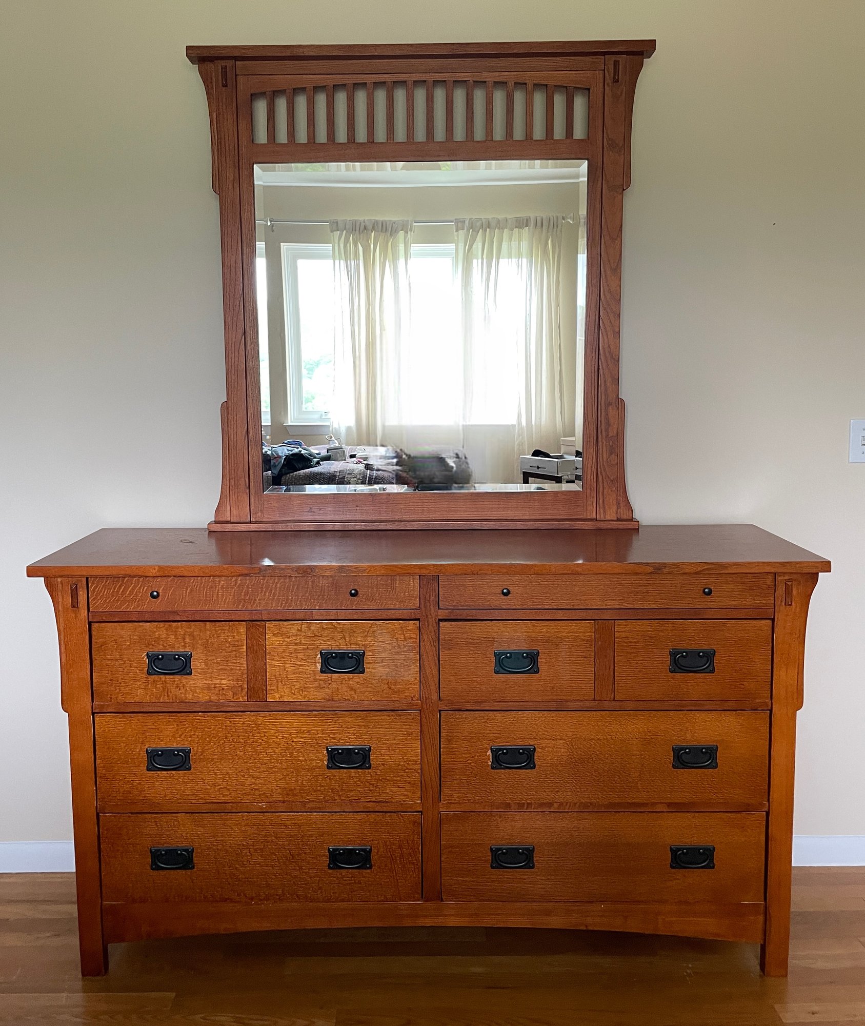 blue 8 drawer dresser Karisma Double Dresser by Romina Furniture | 100% Solid Wood | Nursery Peppercorn / Bar Handle main image 1