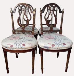 Set Of 4 Antique French Louis XVI Style Mahogany Side Chairs