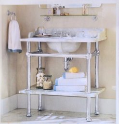 Solid Brass Tubing With Chrome Finish For Sink And Stone Shelf