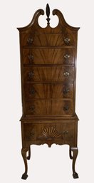 Queen Anne Style Mahogany Highboy Secretary Desk
