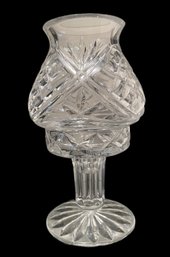 VINTAGE HAND CUT CRYSTAL HURRICANE  CANDLE HOLDER