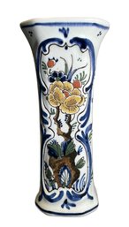 VINTAGE ROYAL DELFT PORCELAIN FLORAL SPANISH VICTORIAN STYLE VASE