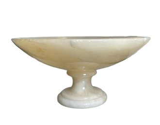 VINTAGE ALABASTER PEDESTAL COMPOTE