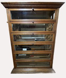 Rare Antique Dual-Access Commercial Dispensing Cabinet – Tiger Oak Shop Counter Showcase & Wine Display