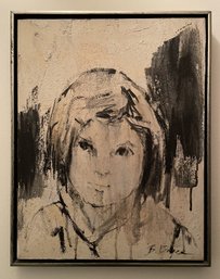 VINTAGE BEVERLY BOGEN SIGNED ABSTRACT IMPRESSIONIST OIL ON CANVAS 'YOUNG CHILD'