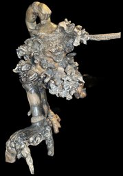 Intricate Hand-Carved Balinese Wood Sculpture, Signed Dewa Bali