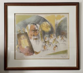 SIGNED ORIGINAL ARTIST PROOF NO. 10/11  'IN THE SYNAGOGUE'  BY CHAIM GROSS