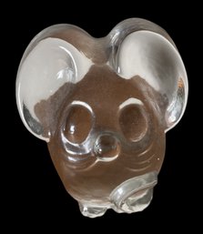 IMPERIAL LENOX HANDCRAFTED CLEAR GLASS MOUSE PAPERWEIGHT