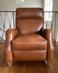 Ethan Allen Aiden Leather Recliner In A Brown / Caramel (1 Of 2)