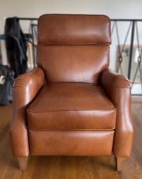 Ethan Allen Aiden Leather Recliner In A Brown / Caramel (2 Of 2)