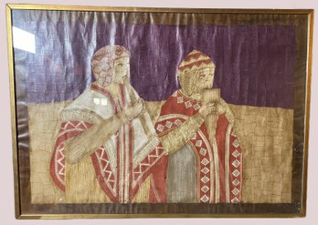 Framed Wall Art Depicts Andean Musicians Playing Traditional Instruments